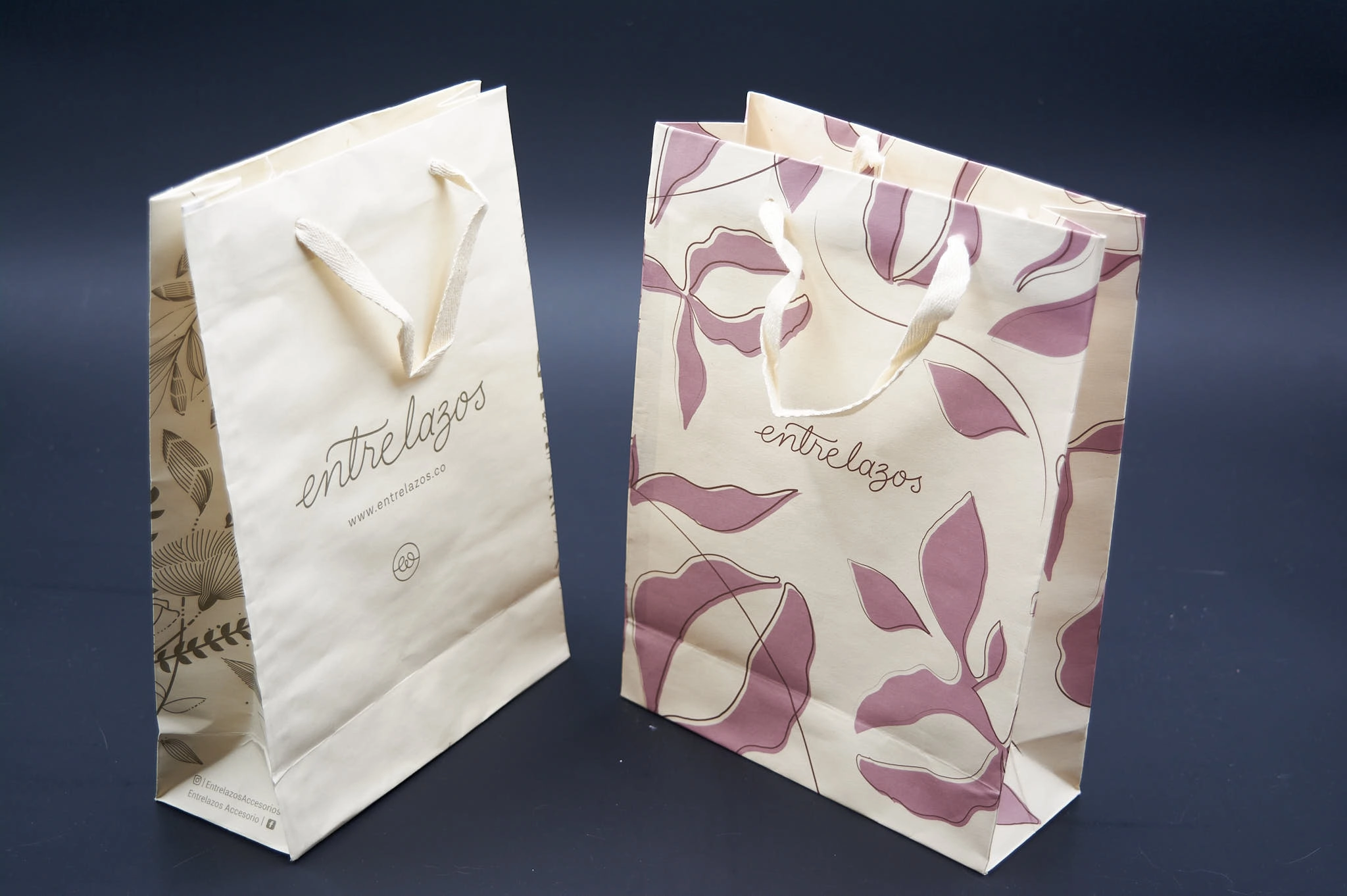 Bolsas papel beig una tinta