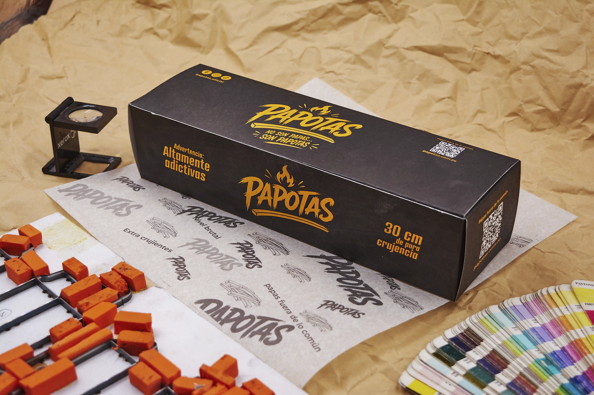 Caja de cartón para papas fritas